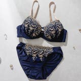 ネイビー | ミニュイサンドリヨン３/４モールドカップブラ＆ショーツ | palissee