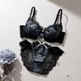 サックス | Ribbon nocturne３/４モールドカップブラ＆ショーツ | palissee