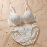 アイボリー | シャイニーフラワー 3/4モールドカップブラ&ショーツ | palissee