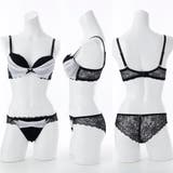 【脇高】ノワール シフォン 脇高ブラ&ハーフバックレースショーツ【A~Fカップ】 | palissee | 詳細画像5