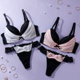 【脇高】ノワール・シフォン 脇高ブラ&Tバックレースショーツ【A~Fカップ】 | palissee | 詳細画像2
