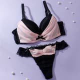 ピンク | 【脇高】ノワール・シフォン 脇高ブラ&Tバックレースショーツ【A~Fカップ】 | palissee