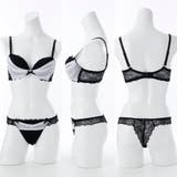 【脇高】ノワール・シフォン 脇高ブラ&Tバックレースショーツ【A~Fカップ】 | palissee | 詳細画像3