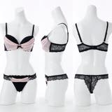 【脇高】ノワール・シフォン 脇高ブラ&Tバックレースショーツ【A~Fカップ】 | palissee | 詳細画像4