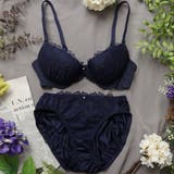 ネイビー | アザレアラメレース ３/４カップブラ＆ショーツ  | palissee