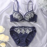 ネイビー | 【EFカップ】アンティークローズ3/4カップブラ&ショーツ  | palissee