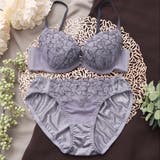 ネイビー | 【EFカップ】大花ラメチュール 3/4カップブラ&ショーツ | palissee