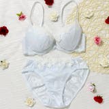 サックス | 【EFカップ】チュールドレープ ３/４カップブラ＆ショーツ  | palissee