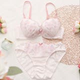 ピンク | ふんわりフラワーレース 3/4カップブラ&ショーツ | palissee