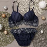 ネイビー | 【EFカップ】Flare Veil Garden 3/4カップブラ&ショーツ | palissee
