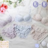 【EFカップ】ボーラーシフォンフラワー３/４カップブラ＆ショーツ  | palissee | 詳細画像1 
