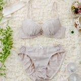 ベージュ | 【EFカップ】ボーラーシフォンフラワー３/４カップブラ＆ショーツ  | palissee