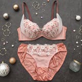 オレンジ | 【EFカップ】フラワーチュールレイヤード 3/4カップブラ&ショーツ | palissee