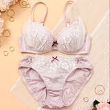 ピンク | 【EFカップ】ふんわりウーリーフラワー3/4カップブラ&ショーツ | palissee
