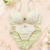 カーキ | 【EFカップ】ふんわりウーリーフラワー3/4カップブラ&ショーツ | palissee