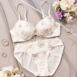アイボリー | アンティークローズプリント 3/4カップブラ&ショーツ | palissee