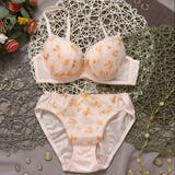 オレンジ | プチフルールオーガンジー ３/４カップブラ＆ショーツ  | palissee