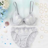 グレー | 【EFカップ】フラワーブーケチュールレース 3/4カップブラ&ショーツ | palissee