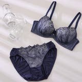 ネイビー | 【EFカップ】フルールアティラン 3/4カップブラ&ショーツ | palissee