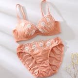 テラコッタ | 【EFカップ】ペタルラフィネ3/4カップブラ&ショーツ | palissee