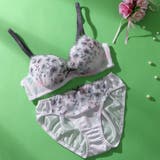 パープル | 【EFカップ】グラデーションシアーフラワー3/4カップブラ&ショーツ | palissee