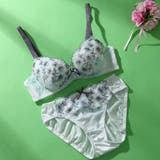 ミント | 【EFカップ】グラデーションシアーフラワー3/4カップブラ&ショーツ | palissee