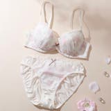 アイボリー | ロマンティックローズプリント3/4カップブラ&ショーツ | palissee