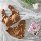 ブラウン | 可愛くて、しめつけない。 リラックスインナー ノンワイヤーブラ＆ショーツセット | palissee