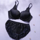 ブラック | つるんとキレイ美しい盛り3/4カップブラ&ショーツ | palissee