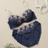 ネイビー | フェリシテフルール3/4カップブラ&ショーツ | palissee