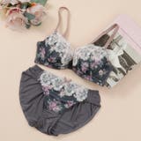 グレー | ロココ調クラシカルローズ３/４カップブラ＆ショーツ  | palissee