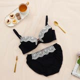 ネイビー | スウィートプリーツ３/４カップブラ＆ショーツ  | palissee