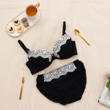 ネイビー | 【EFカップ】スウィートプリーツ3/4カップブラ&ショーツ | palissee