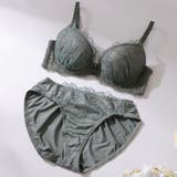 グリーン | 【EFカップ】アザレアラメレース3/4カップブラ&ショーツ | palissee