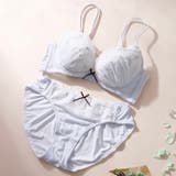 サックス | 【EFカップ】フランネルフラワー３/４カップブラ＆ショーツ  | palissee