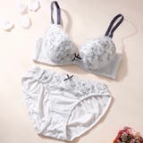 グレー | アムールブロッサム3/4カップブラ&バックレースフレアショーツ | palissee