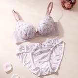 パープル | アムールブロッサム3/4カップブラ&バックレースフレアショーツ | palissee