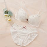 アイボリー | 【EFカップ】フルールアップリケ3/4カップブラ&ショーツ | palissee