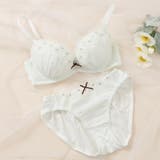 ミント | 【EFカップ】フルールアップリケ3/4カップブラ&ショーツ | palissee