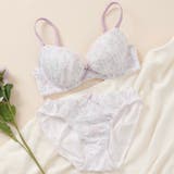 パープル | ペールフローラル3/4カップブラ&ショーツ | palissee