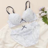 サックス | 【EFカップ】ペールフローラル３/４カップブラ＆ショーツ  | palissee