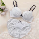 グレー | 【EFカップ】フルーロンレース３/４カップブラ＆ショーツ  | palissee