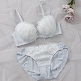 サックス | 【EFカップ】クレールフローラル３/４カップブラ＆ショーツ  | palissee