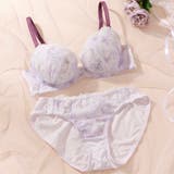 パープル | フラワーガーデン3/4カップブラ&ショーツ | palissee