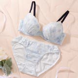サックス | フラワーガーデン3/4カップブラ&ショーツ | palissee