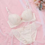 アイボリー | フリルスカラップ3/4カップブラ&ショーツ | palissee