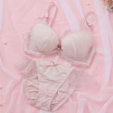 ピンク | 【EFカップ】フリルスカラップ３/４カップブラ＆ショーツ  | palissee