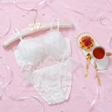 アイボリー | girly frill tulle3/4カップブラ&ショーツ | palissee