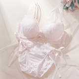 ピンク | 【EFカップ】3wayストラップアレンジ３/４カップブラ＆ショーツ  | palissee