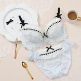 サックス | 【EFカップ】ジェラートフリルレース３/４カップブラ＆ショーツ  | palissee